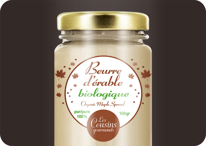 Packagings Sucre d'érable bio Les Cousins Gourmands